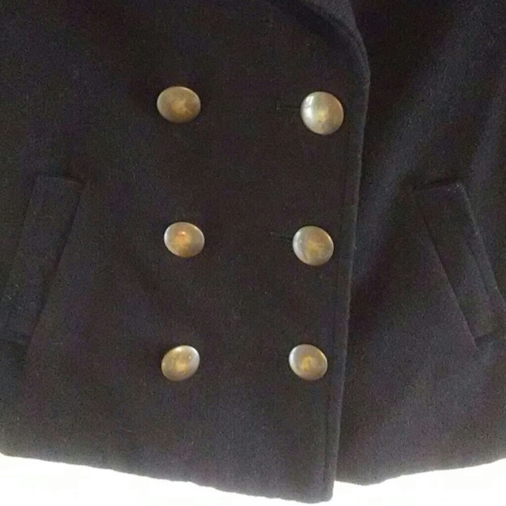 Girls black Old Navy pea coat size XS 5 - Picture 2 of 7